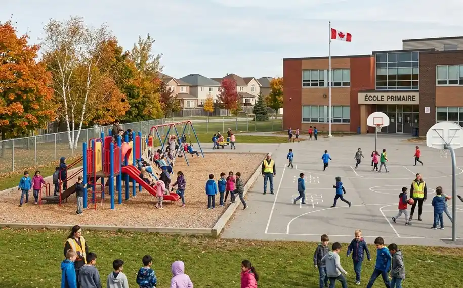 Scolariser ses enfants au Canada : parent et enfant le jour de la rentrée